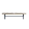 Heritage Editions Blue 2m Crossed Leg Dining Bench on a white background