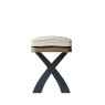 Heritage Editions Blue 2m Crossed Leg Dining Bench on a white background