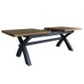 Heritage Editions Blue 2m Crossed Leg Extending Dining Table on a white background