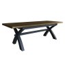 Heritage Editions Blue 2m Crossed Leg Extending Dining Table on a white background