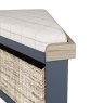 Heritage Editions Blue Corner Hall Bench on a white background