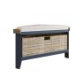 Heritage Editions Blue Corner Hall Bench on a white background