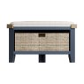 Heritage Editions Blue Corner Hall Bench on a white background