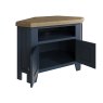Heritage Editions Blue Corner TV Unit on a white background