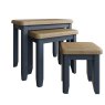 Aldiss Own Heritage Editions Blue  Nest of 3 Tables