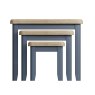 Aldiss Own Heritage Editions Blue  Nest of 3 Tables