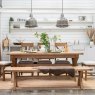Manor Oak 2m Extending Crossed Leg Dining Table With 5 Cross Back Chairs & Bench lifestyle image