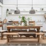 Manor Oak 2m Extending Crossed Leg Dining Table With 5 Ladder Back Chairs & Bench lifestyle image