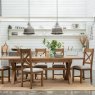 Manor Oak 2m Extending Crossed Leg Dining Table with 6 Cross Back Chairs