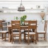Manor Oak 2m Extending Crossed Leg Dining Table With 6 Ladder Back Chairs lifestyle image