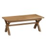 Manor Oak 2m Extending Crossed Leg Dining Table With 6 Ladder Back Chairs on a white background