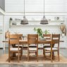 Manor Oak 2m Extending Crossed Leg Dining Table with 6 Ladder Back Chairs