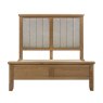 Manor Oak Fabric Headboard Bed on a white background