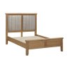 Manor Oak Fabric Headboard Bed on a white background