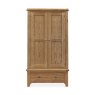 Manor Oak 2 Door 1 Drawer Wardrobe on a white background