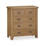 Manor Oak 4 Drawer Chest on a white background