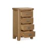 Manor Oak 5 Drawer Tall Chest on a white background