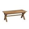 Manor Oak 2m Extending Crossed Leg Dining Table on a white background