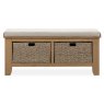Manor Oak Hall Bench on a white background