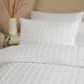 Serene Serene White Embossed Grid Duvet Set