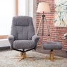 Dubai Swivel Chair And Stool Set In Lisbon Grey lifestyle image