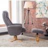 Dubai Swivel Chair And Stool Set In Lisbon Grey lifestyle image