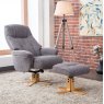 Dubai Swivel Chair And Stool Set In Lisbon Grey lifestyle image