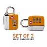 Go Travel Combi Twin Padlocks TSA Orange set of two