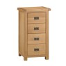 Norfolk Oak 4 Drawer Narrow Chest on a white background