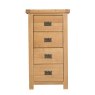 Norfolk Oak 4 Drawer Narrow Chest on a white background