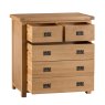 Norfolk Oak 2 Over 3 Chest Of Drawers on a white background