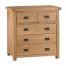 Norfolk Oak 2 Over 3 Chest Of Drawers on a white background