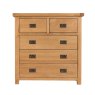 Norfolk Oak 2 Over 3 Chest Of Drawers on a white background
