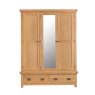 Norfolk Oak 3 Door Wardrobe on a white background