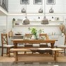 Manor Oak 2m Extending Crossed Leg Dining Table With 4 Cross Back Chairs & Bench lifestyle image