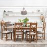 Aldiss Own Manor Oak 1.3m Extending Crossed Leg Dining Table with 6 Cross Back Chairs