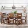 Manor Oak 1.3m Extending Crossed Leg Dining Table With 6 Ladder Back Chairs lifestyle image