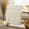 Deyongs Alnwich Ribbed Throw Cream Lifestyle