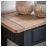 Eton 2 Drawer Console Table In Meteor close up lifestyle image