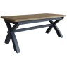 Aldiss Own Heritage Editions Blue 2m Extending Cross Leg Dining Table & 4 Ladder Back Chairs