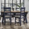 Aldiss Own Heritage Editions Blue 2m Extending Cross Leg Dining Table & 4 Ladder Back Chairs