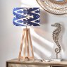 Pacific Pacific Lars 35cm Ocean Blue Ikat Cylinder Lampshade