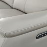 Buckingham 2 Seater Power Recliner close up pewter on a white background