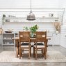 Aldiss Own Manor Oak 1.3m Extending Crossed Leg Dining Table and 4 Ladder Back Chairs