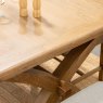 Aldiss Own Manor Oak 1.3m Extending Crossed Leg Dining Table and 4 Ladder Back Chairs