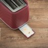 Daewoo Cascade 2 Slice Toaster Ruby crumb tray