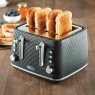 Daewoo Cascade 4 Slice Toaster Black in use