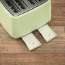Daewoo Cascade 4 Slice Toaster Sage crumb tray