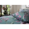 The Lyndon Company Botanical Flowers Green Duvet Cover Set close up