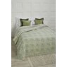Waltons Jaipur Hand Block Print Bedspread Olive on bed